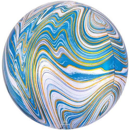 3 Blue Marblez Orbz Balloons 16" Pack