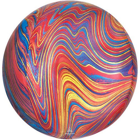3 Colorful Marblez Orbz Balloons 16" Pack
