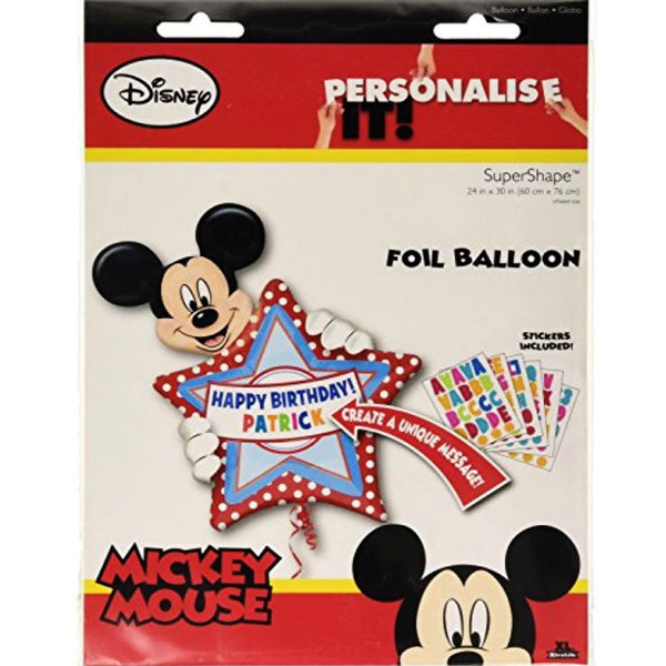 Mickey Mouse Balloon Happy Birthday Personalized Foil 30"
