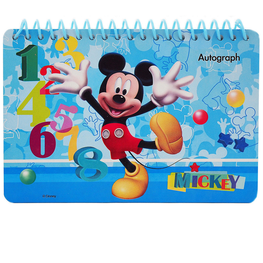 Mickey Mouse Character Authentic Licensed Light Blue Autograph Book