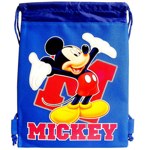 Mickey Mouse " M " Character Licensed Blue Drawstring Bag