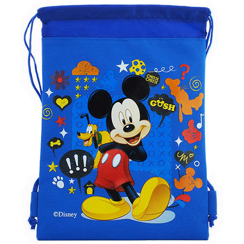 Mickey Mouse " Cheese Cheese " Character Licensed Blue Drawstring Bag