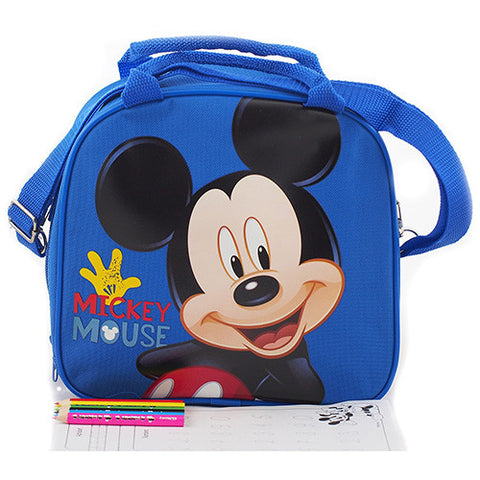 Disney Mickey Mouse Authentic Licensed Blue Lunch bag with Stationery Set