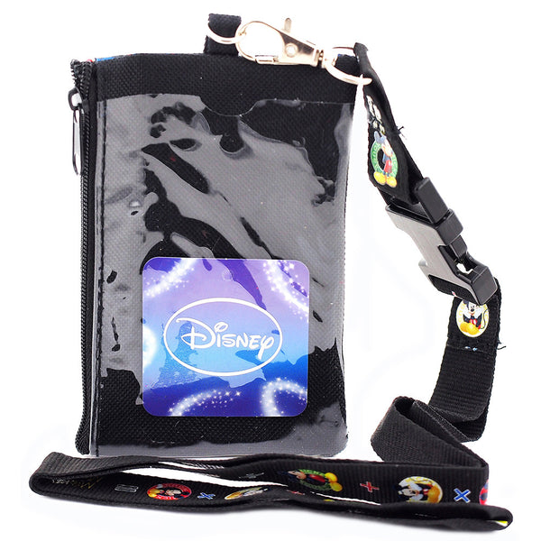 Mickey Mouse Black Lanyard with Detachable Coin Purse