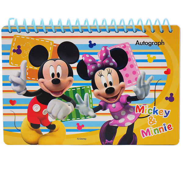 Mickey and Minnie Mouse Character Authentic Licensed Gold Autograph Book