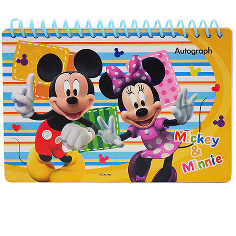 Mickey and Minnie Mouse Character Authentic Licensed Gold Autograph Book