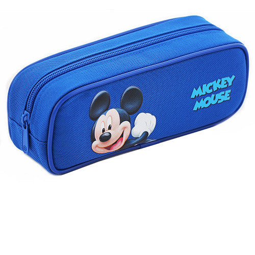 Mickey Mouse Character Single Zipper Blue Pencil Case