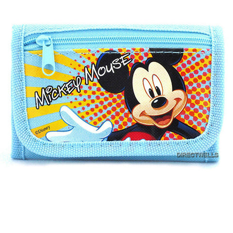 Mickey Mouse Character Light Blue Trifold Wallet
