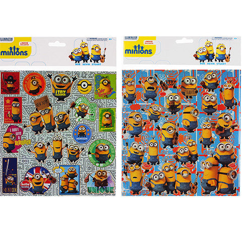 Despicable Minions Authentic Licensed 12 Sheets of Stickers