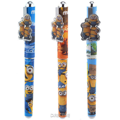 3 Minions Authentic Licensed Roller Pens Assorted Colors ( 3 Pens )