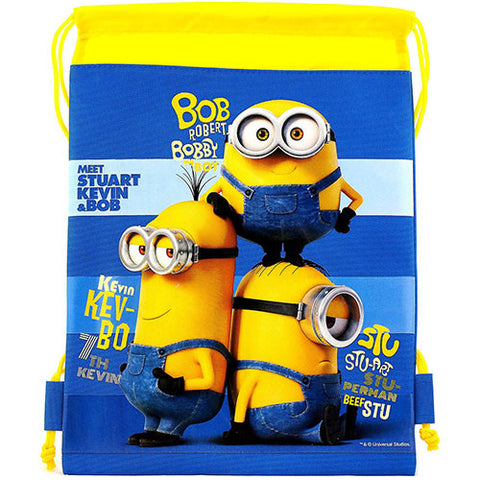 Despicable Me Minions Blue with Yellow Lace Drawstring Bag