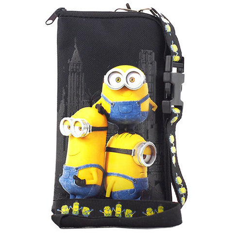 Despicable Me Minions Authentic Licensed Black Lanyard With Cellphone Purse/Wallet