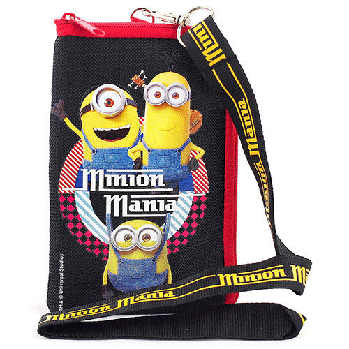 Despicable Me Minions Character Black Lanyard with Detachable Cellphone Case Or Coin Purse