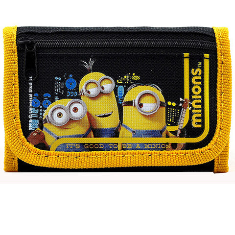 Despicable Me Minions Character Black Trifold Wallet