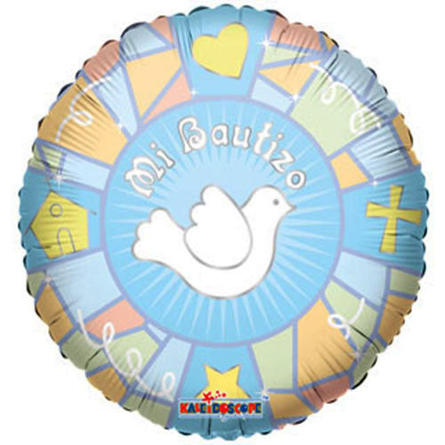 18" Baptism Dove " Mi Bautizo " Spanish Theme Blue Foil Balloon ( 3 Balloons )