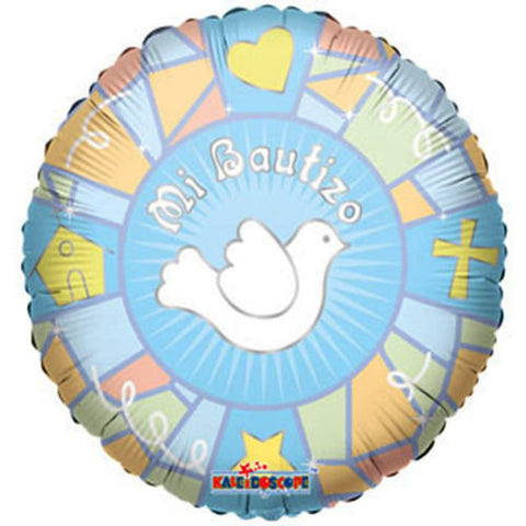 18" Baptism Dove " Mi Bautizo " Spanish Theme Blue Foil Balloon ( 3 Balloons )