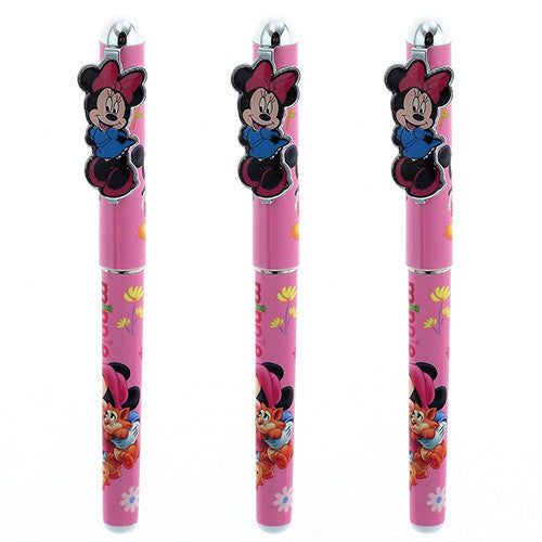 3 Minnie Mouse Authentic Licensed Roller Pens Pink Color ( 3 Pens )