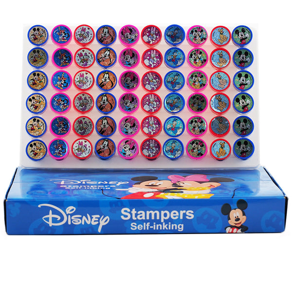 60 Mickey Mouse and Friends Authentic Licensed Self Inking Stampers in a Box
