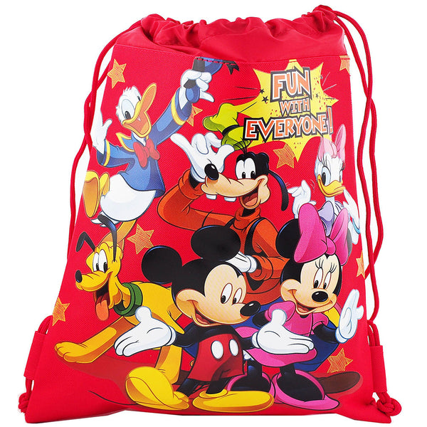 Mickey Mouse and Friends Character Licensed Red Drawstring Bag