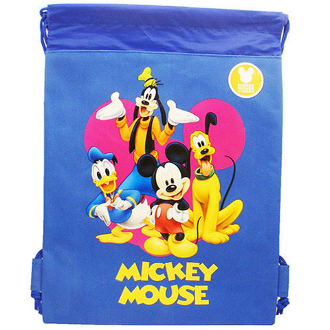 Mickey Mouse and Friends Character Licensed Blue Drawstring Bag