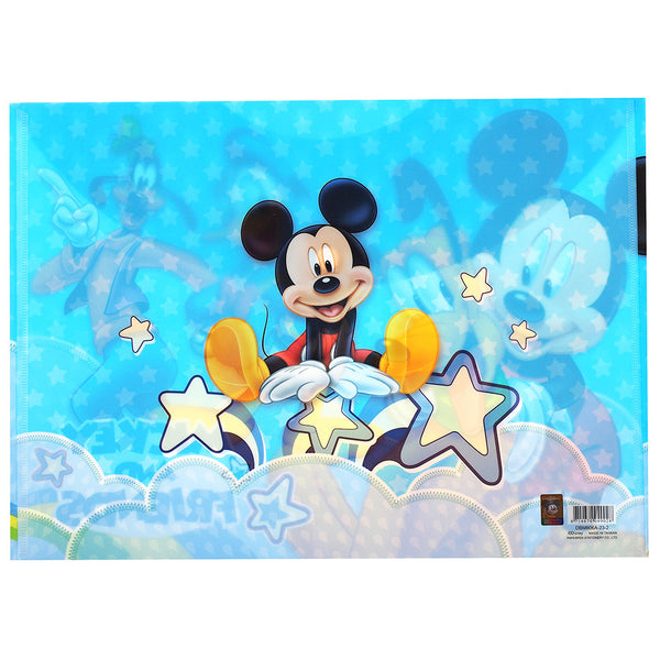 Mickey Mouse and Friends Character Authentic Licensed Blue Plastic Folders ( 2 Folders )