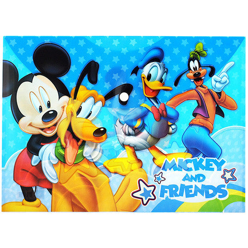 Mickey Mouse and Friends Character Authentic Licensed Blue Plastic Folders ( 2 Folders )