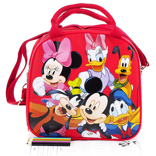 Disney Mickey Mouse and Friends Authentic Licensed Red Lunch bag with