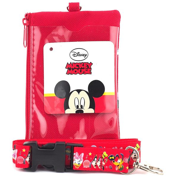 Mickey Mouse and Friends Red Lanyard with Detachable Coin Purse