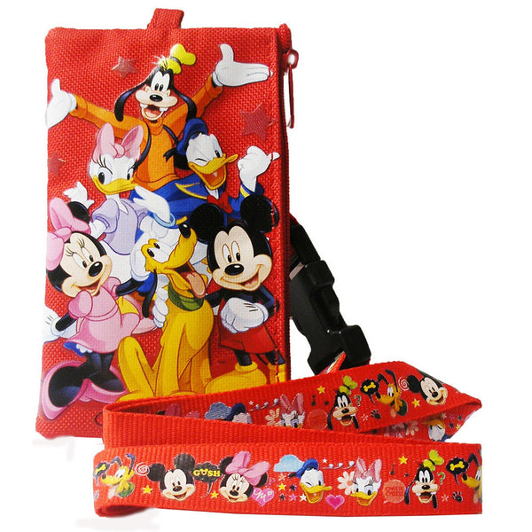 Mickey Mouse and Friends Red Lanyard with Detachable Coin Purse