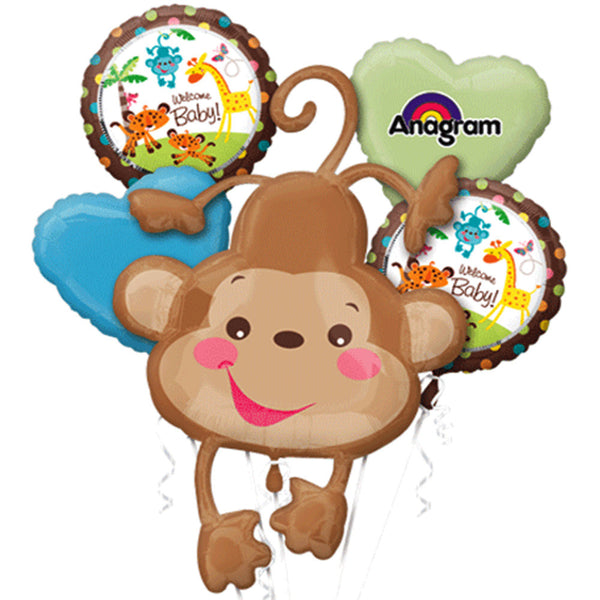 Monkey baby balloon bouquet.