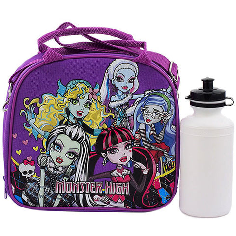 Monster High Character Authentic Licensed Purple Lunch bag with Water Bottle