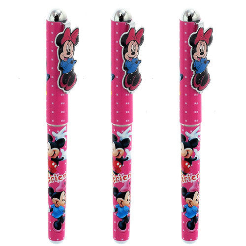 3 Minnie Mouse Authentic Licensed Roller Pens Hot Pink Color ( 3 Pens )
