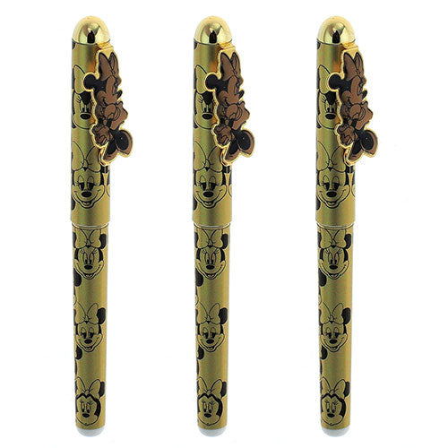12 Minnie Mouse Character Authentic Licensed Roller Pens Gold Color ( 1 Dozen )