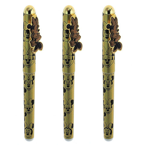 12 Minnie Mouse Character Authentic Licensed Roller Pens Gold Color ( 1 Dozen )
