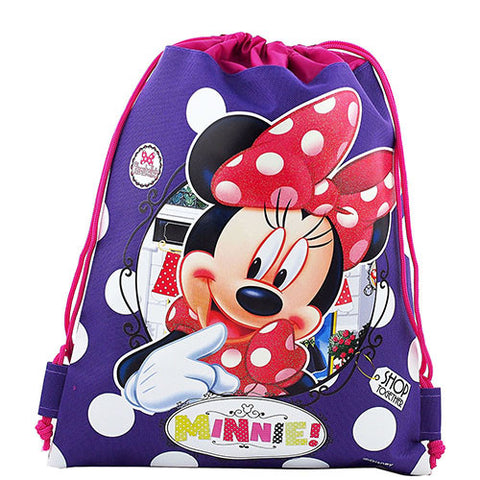 Minnie Mouse " Shop Together " Character Licensed Purple Drawstring Bag