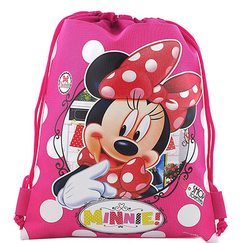 Minnie Mouse " Shop Together " Character Licensed Pink Drawstring Bag