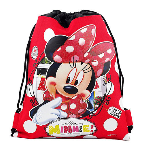 Minnie Mouse " Shop Together " Character Licensed Red Drawstring Bag
