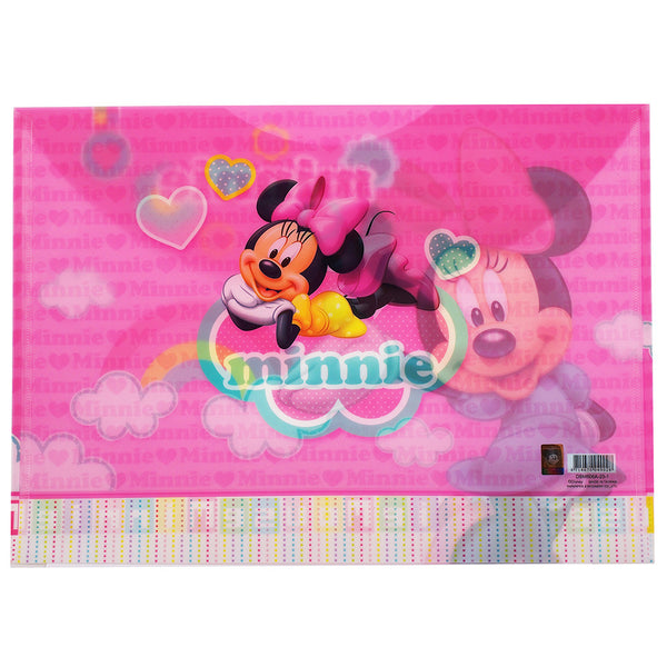 Minnie Mouse Character Authentic Licensed Pink Plastic Folders ( 2 Folders )