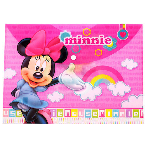 Minnie Mouse Character Authentic Licensed Pink Plastic Folders ( 2 Folders )