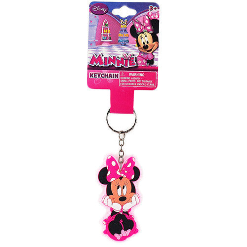 Minnie Mouse Character Pink Rubber Key Chain