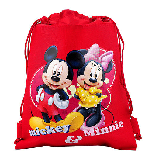 Mickey and Minnie Mouse Character Licensed Red Drawstring Bag