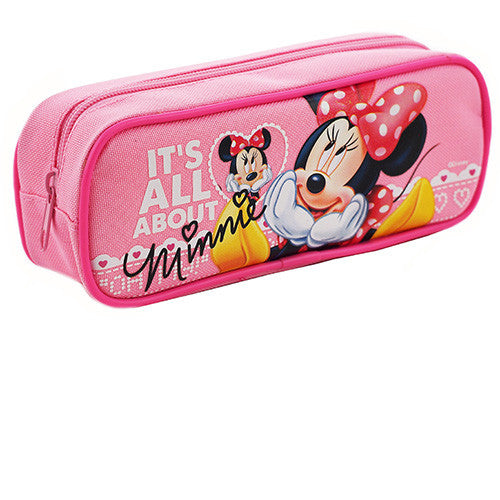 Minnie Mouse " It's All About Minnie " Character Single Zipper Pink Pencil Case