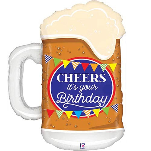 Cheers Birthday Beer Balloon 34"