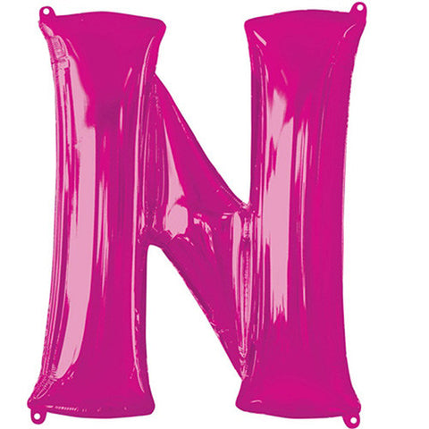 Giant Pink Letter N Foil Balloon 32"