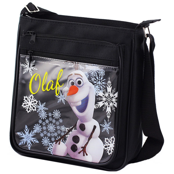Frozen Olaf Character Authentic Licensed Black Large Shoudler Bag