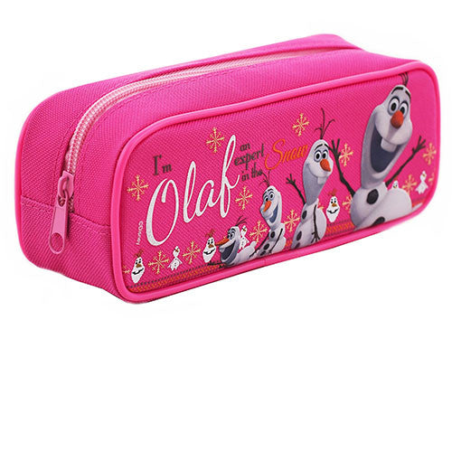 Frozen " I Am Olaf " Character Single Zipper Hot Pink Pencil Case