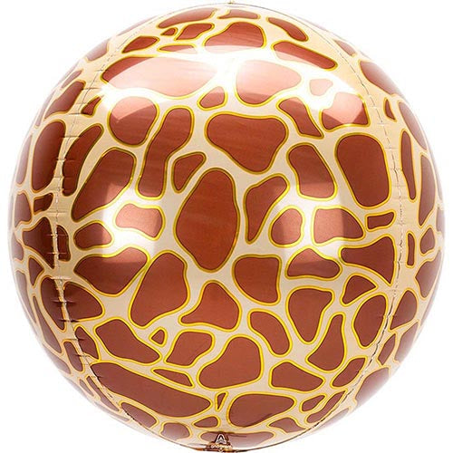 3 Giraffe Print Orbz Foil Balloons 16" Pack