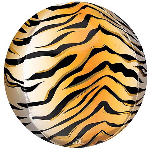 3 Tiger Print Orbz Foil Balloons 16" Pack