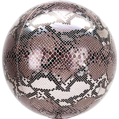 3 Snake Skin Print Orbz Foil Balloons 16" Pack