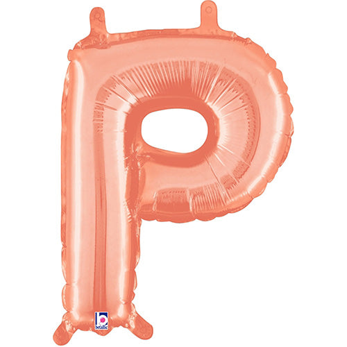 Air Filled Rose Gold Letter P Balloon 14"